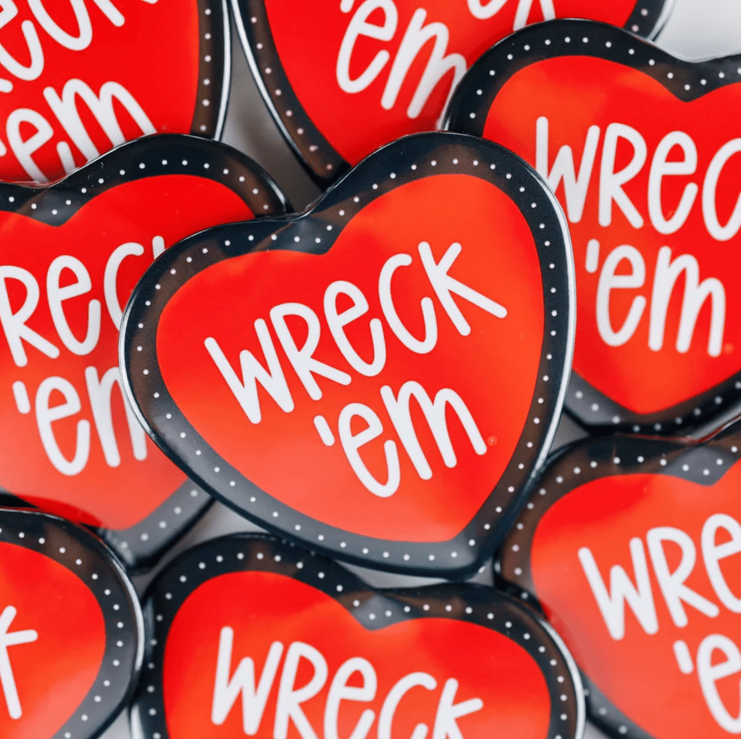 TEXAS TECH Heart Shaped Game Day Buttons - Deadwood South Boutique & Company LLC