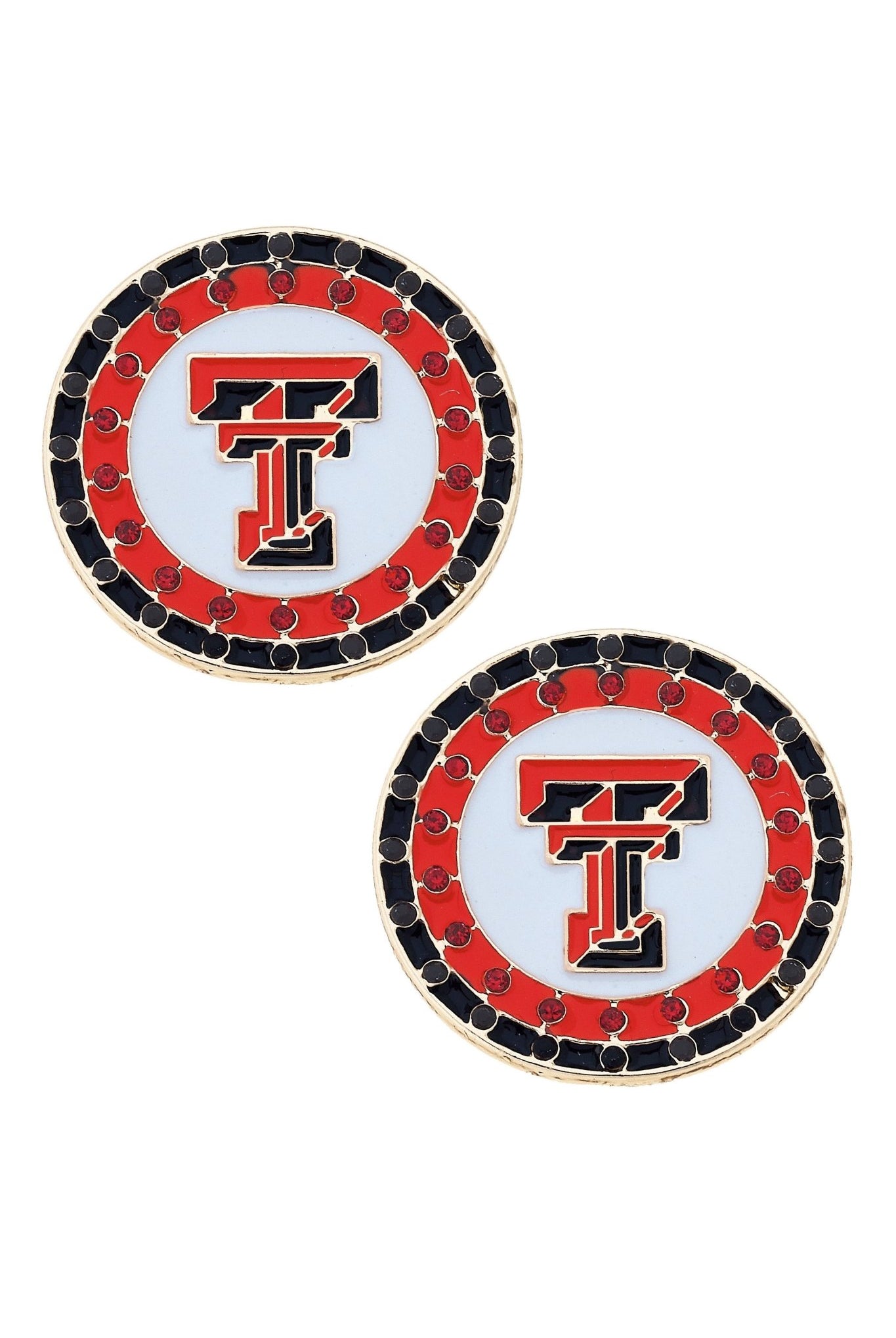 Texas Tech Red Raiders Pave Disc Stud Earrings - Deadwood South Boutique & Company LLC