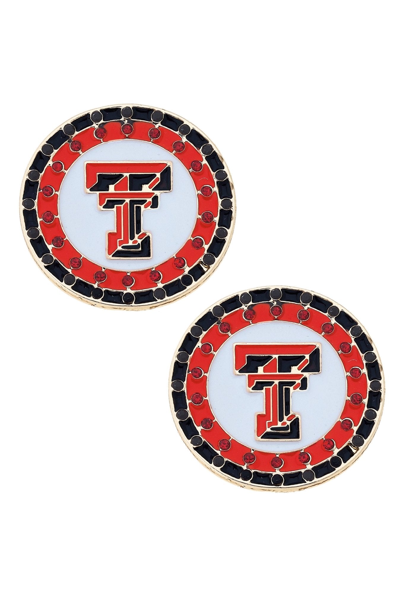 Texas Tech Red Raiders Pave Disc Stud Earrings - Deadwood South Boutique & Company LLC