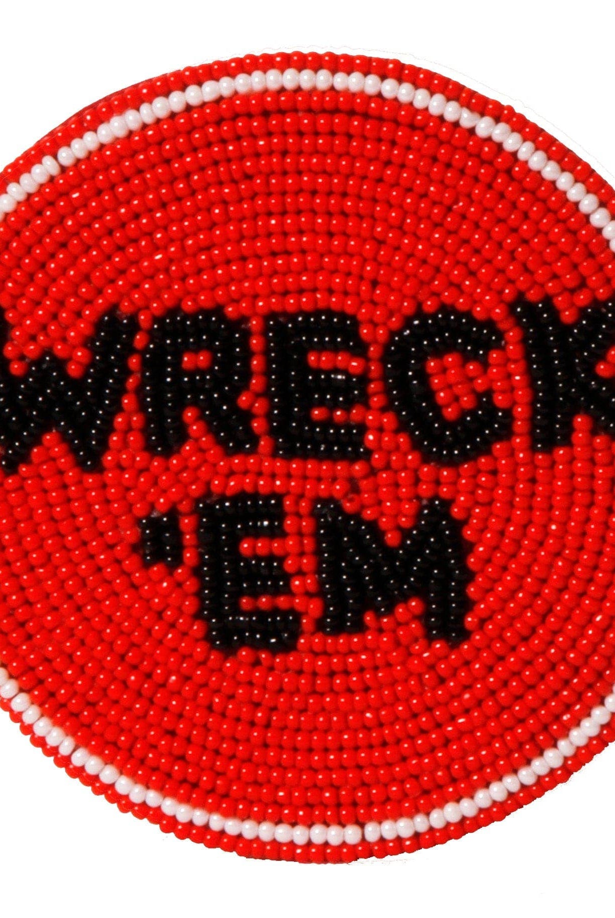 Texas Tech Wreck 'Em Beaded Button in Red and Black by Desden - Deadwood South Boutique & Company LLC