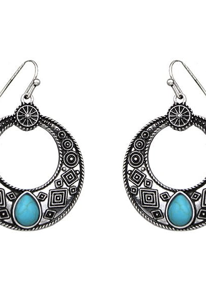 The Aztec & Turquoise Fashion Earrings - Deadwood South Boutique & Company LLC