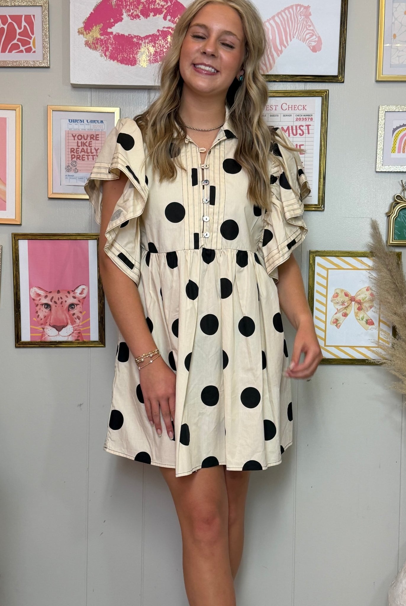 The Gabriela Ruffle Sleeve Mini Dress - Deadwood South Boutique & Company LLC