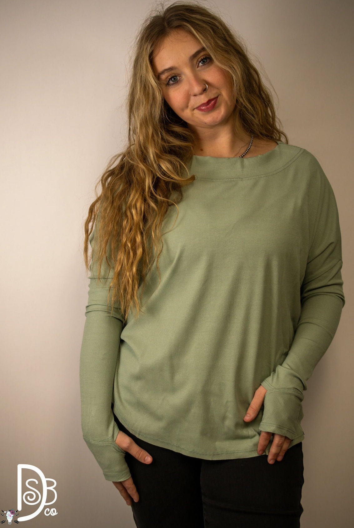 The Lauren Oversized Open Back Ribbed Top - Deadwood South Boutique & Company LLC
