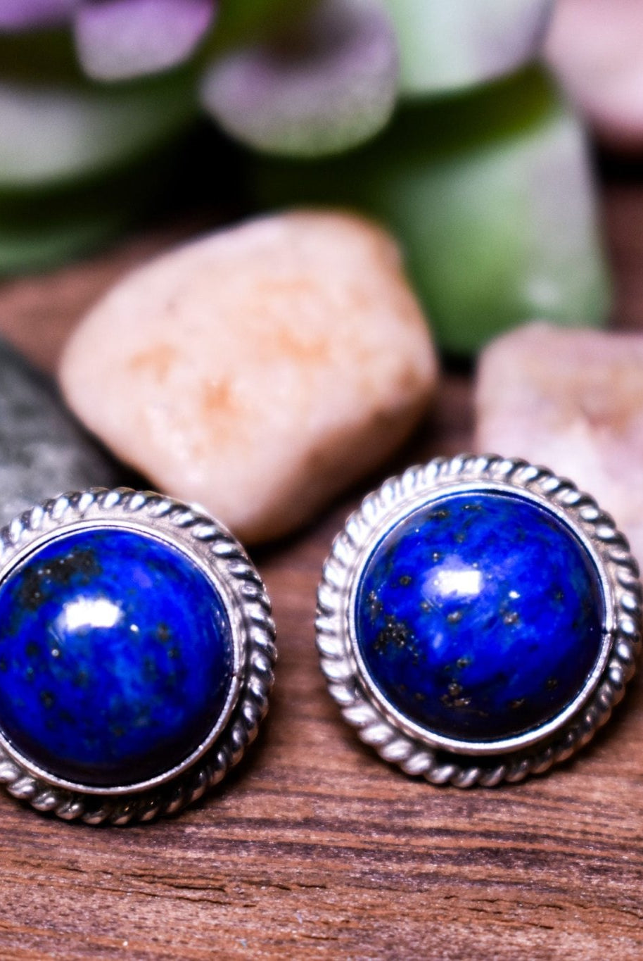 The Minnie Sterling & Lapis Studs - Deadwood South Boutique & Company LLC