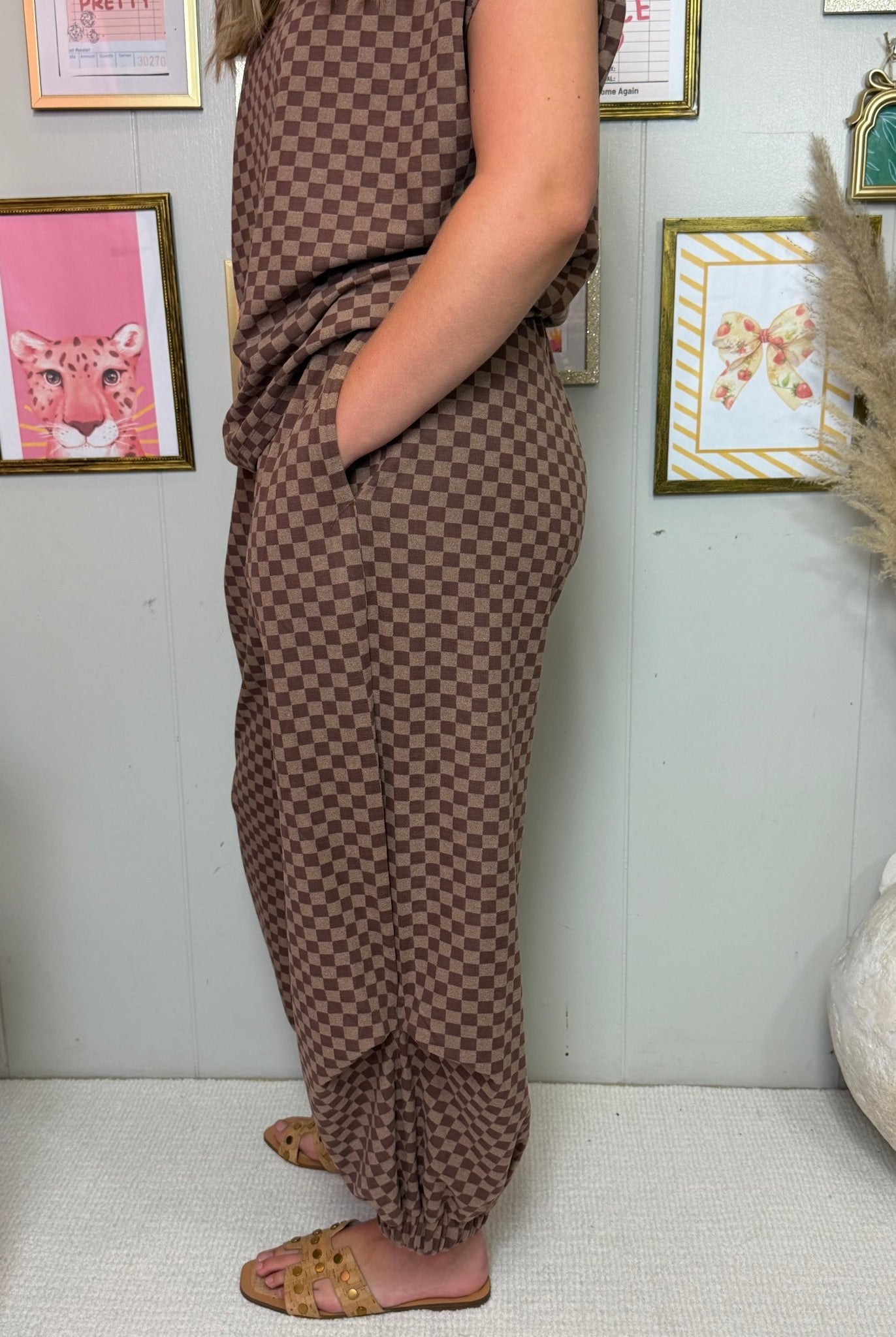 The Modern Checkered French Terry Set - Deadwood South Boutique & Company LLC