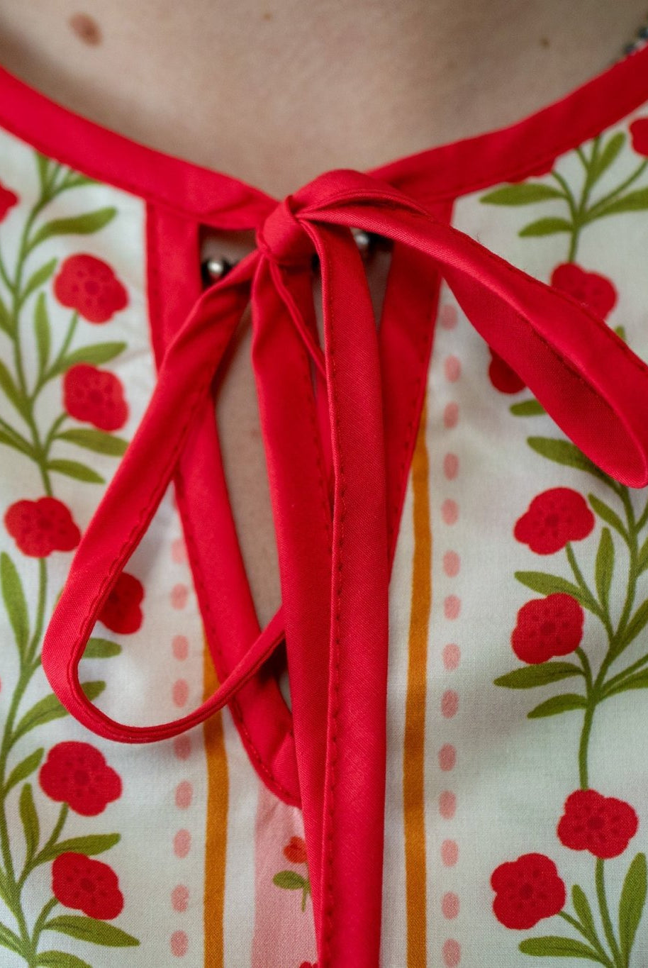 The Red Floral Ruffle Sleeve Top - Deadwood South Boutique & Company LLC