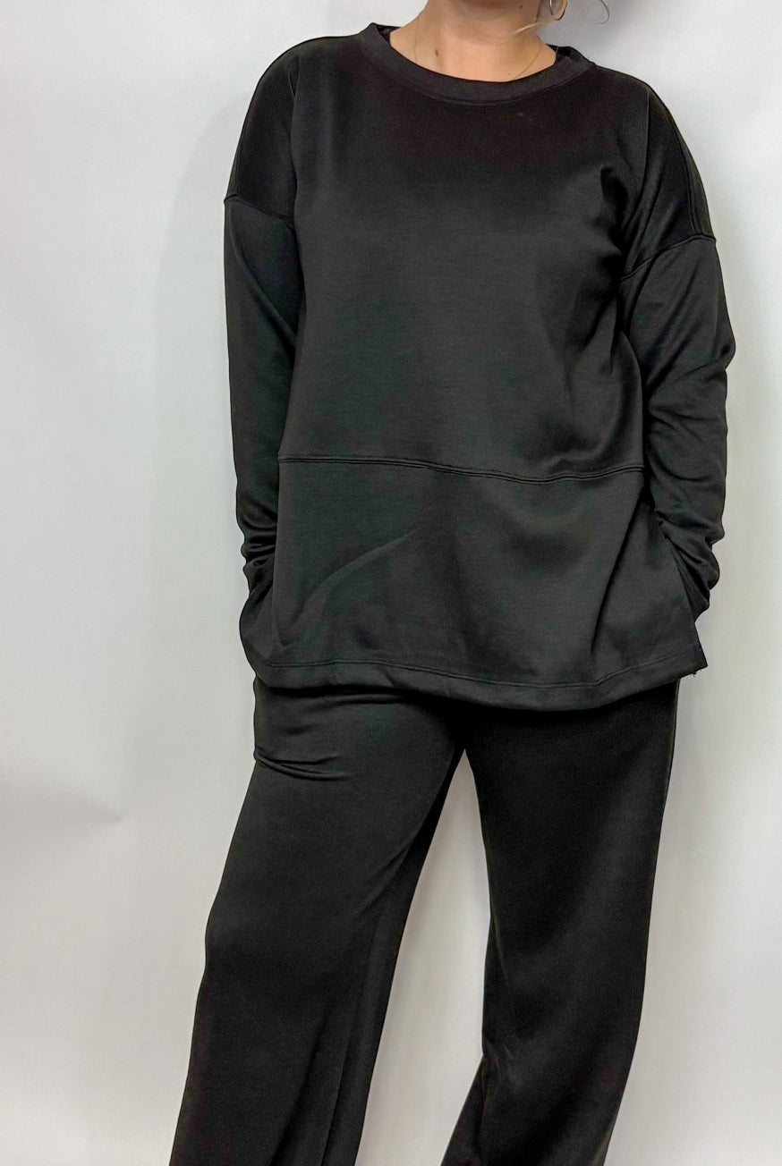 The Scuba Side Slit Top & Pant Set - Deadwood South Boutique & Company LLC