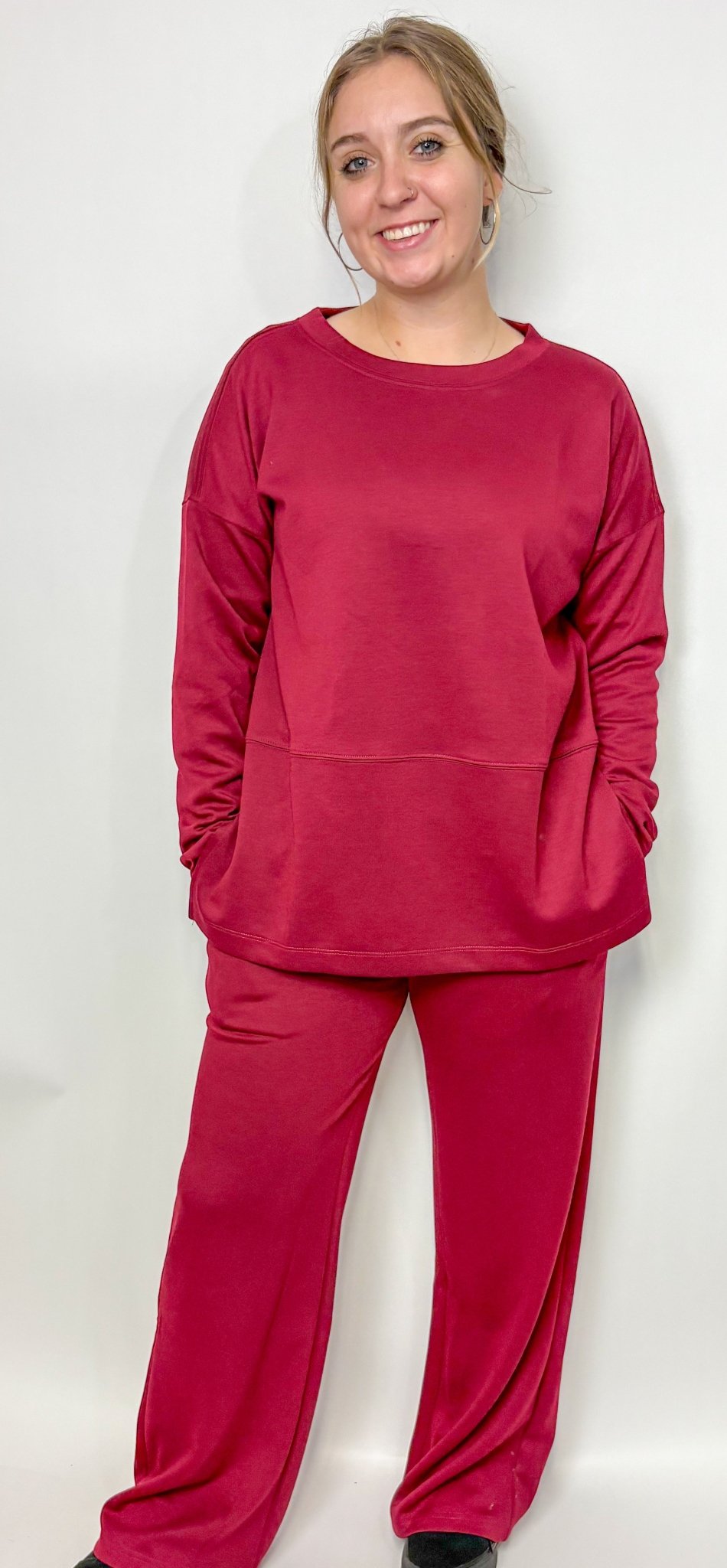 The Scuba Side Slit Top & Pant Set - Deadwood South Boutique & Company LLC
