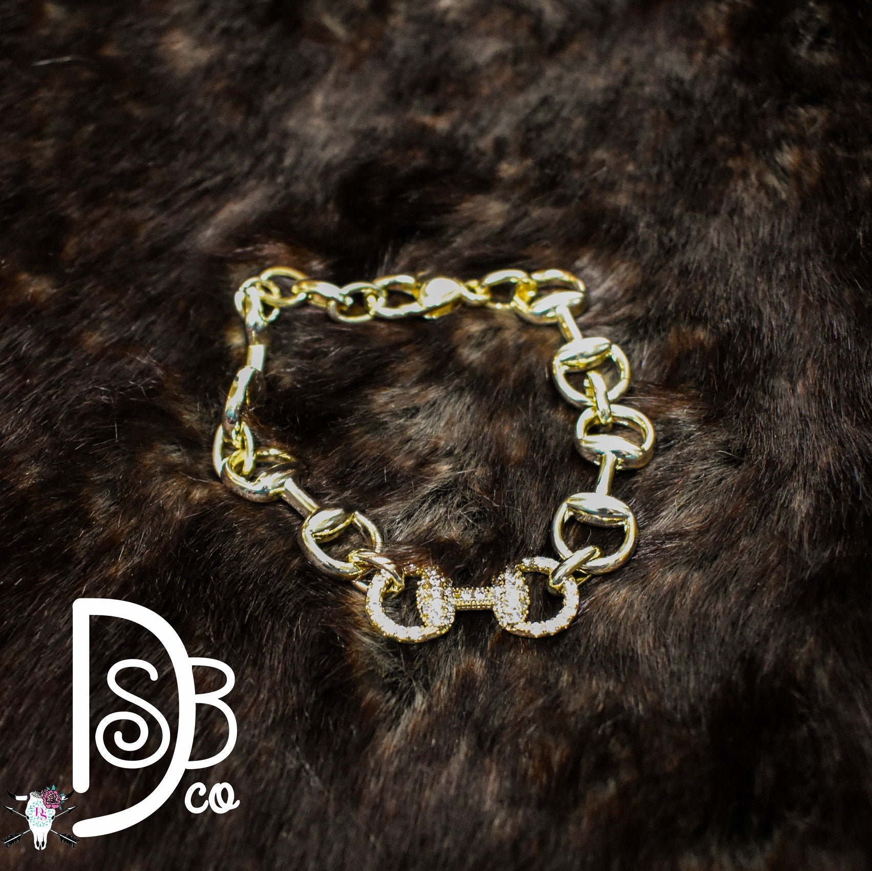 The Sheri Golden Rhinestone Bit Bracelet - Deadwood South Boutique & Company LLC