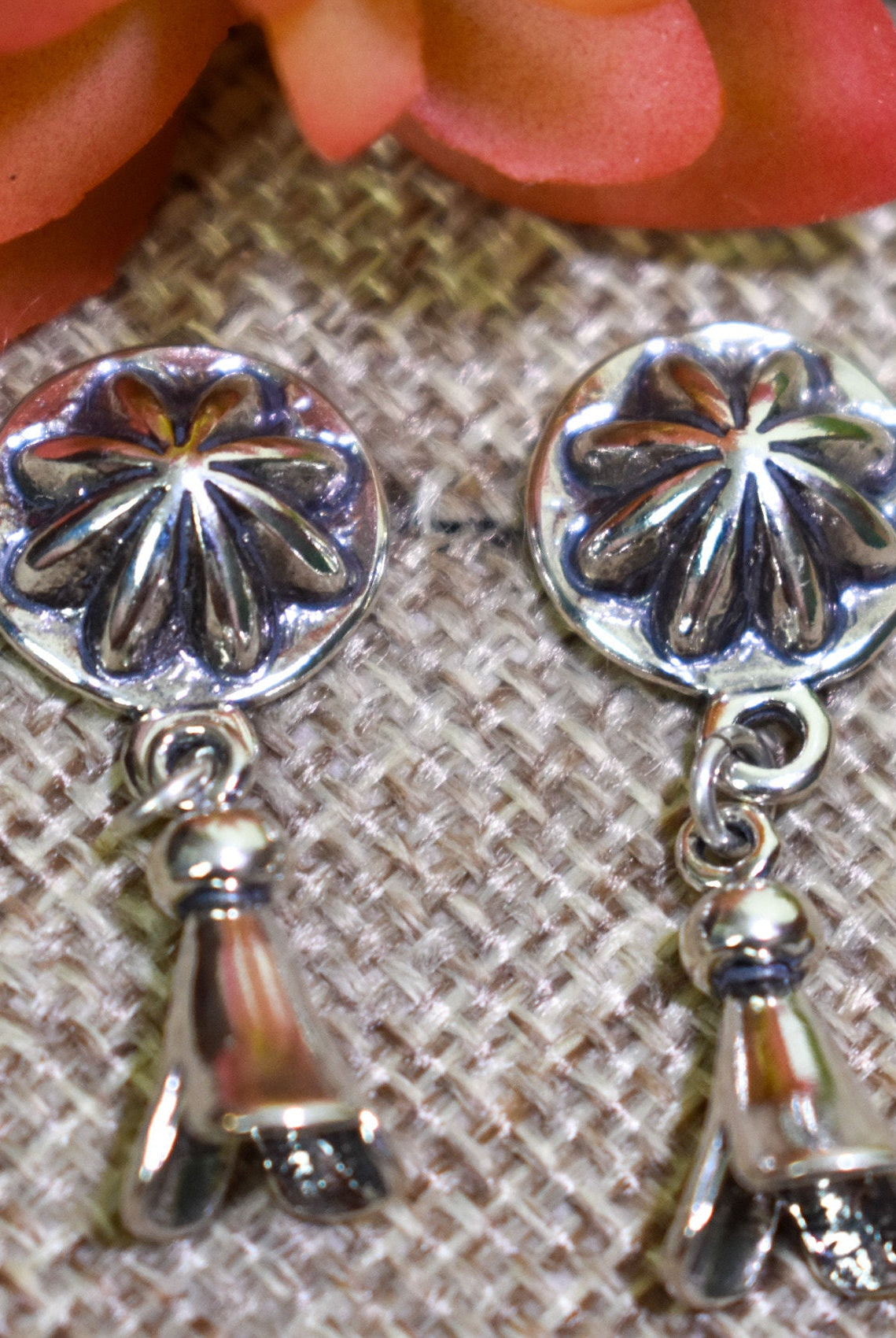 The Sterling Concho Stud with Dangle - Deadwood South Boutique & Company LLC