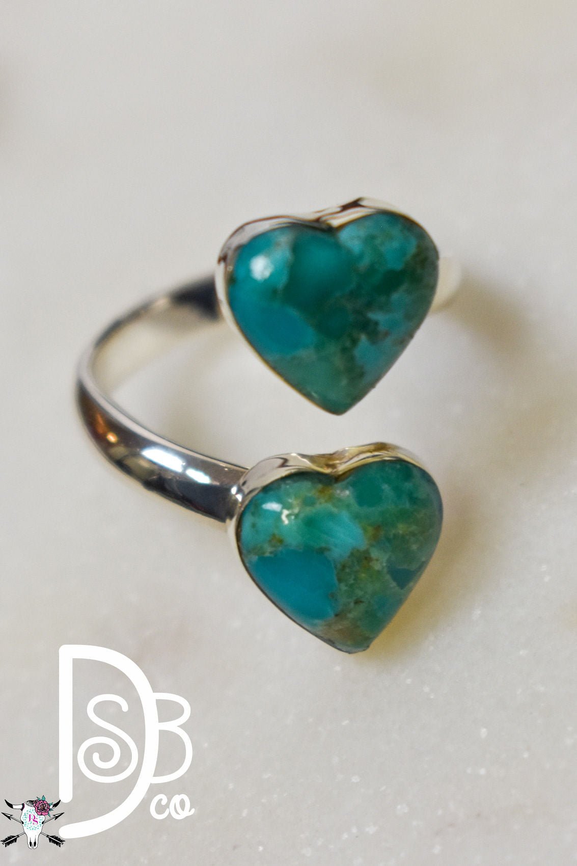 The Sterling Silver Double Heart Ring - Deadwood South Boutique & Company LLC