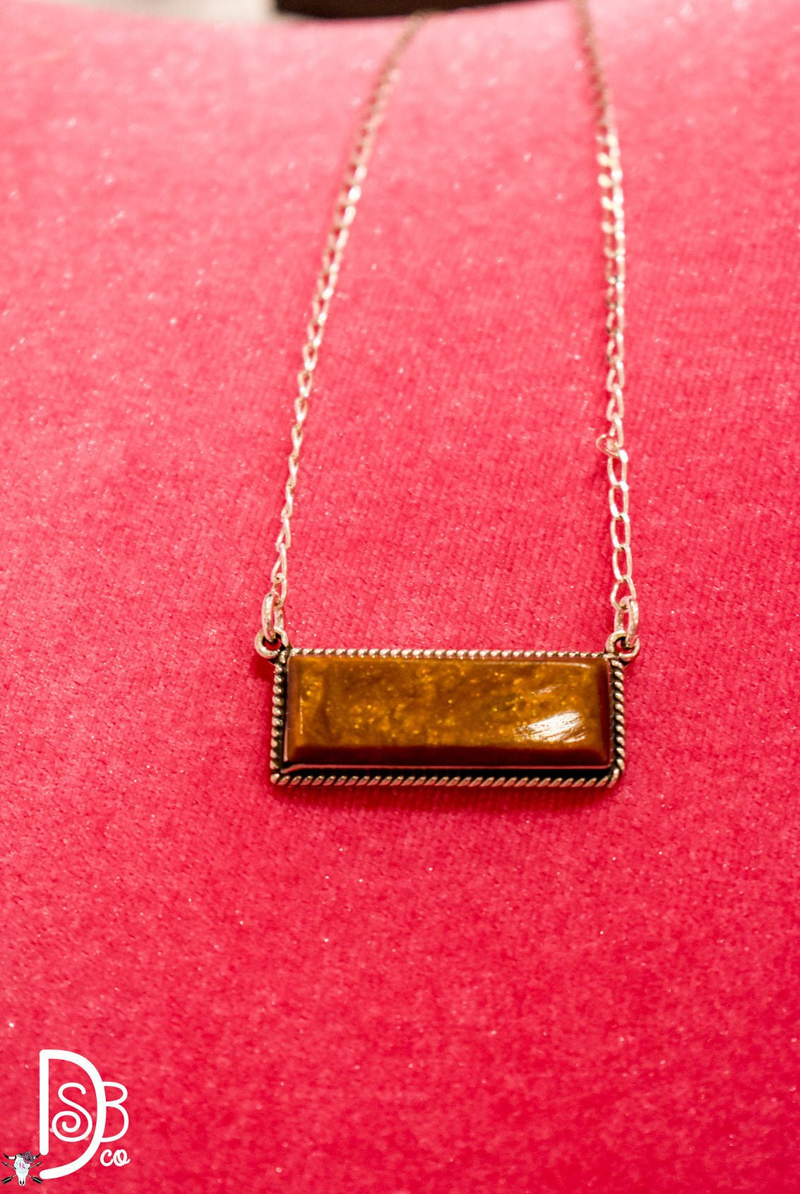The Sterling Silver & Tigers Eye/Amber Bar Necklace - Deadwood South Boutique & Company LLC