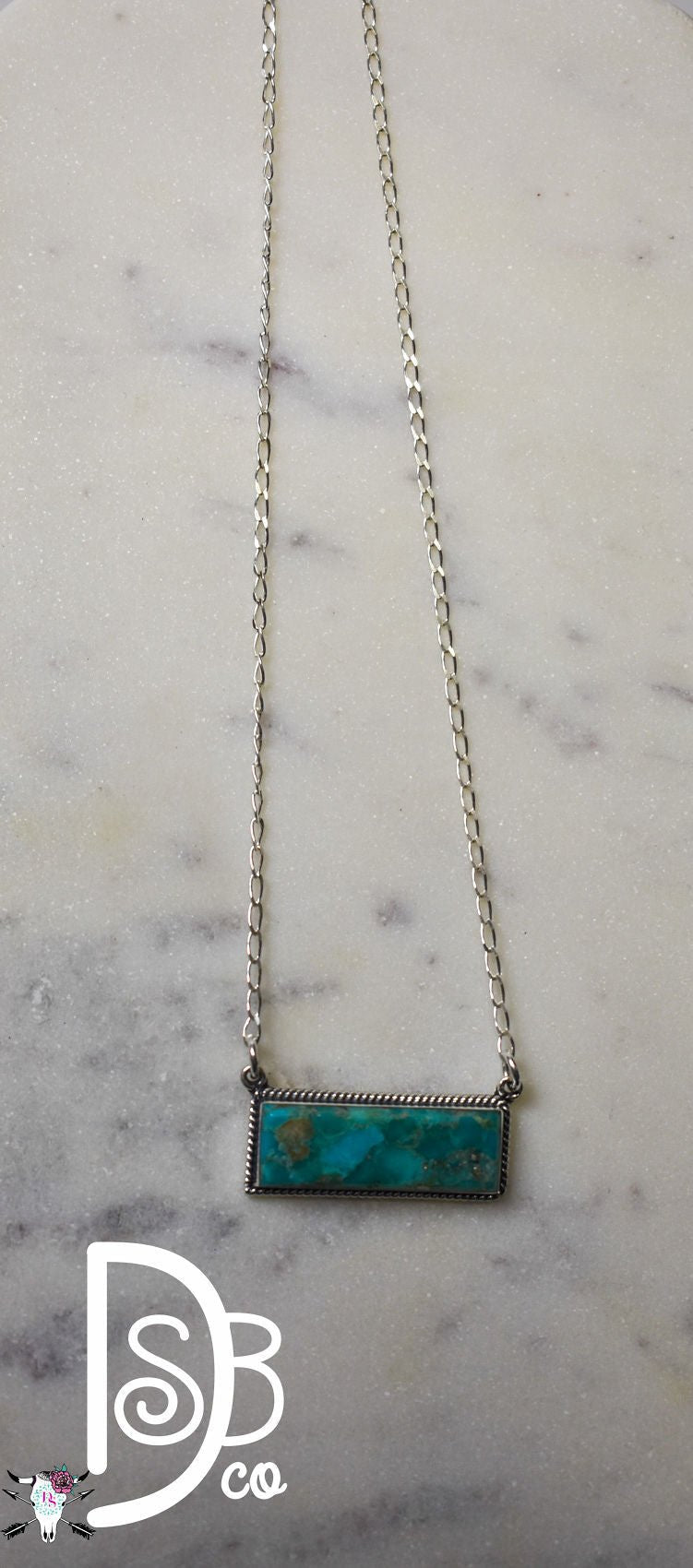 The Sterling Silver & Turquoise Bar Necklace - Deadwood South Boutique & Company LLC