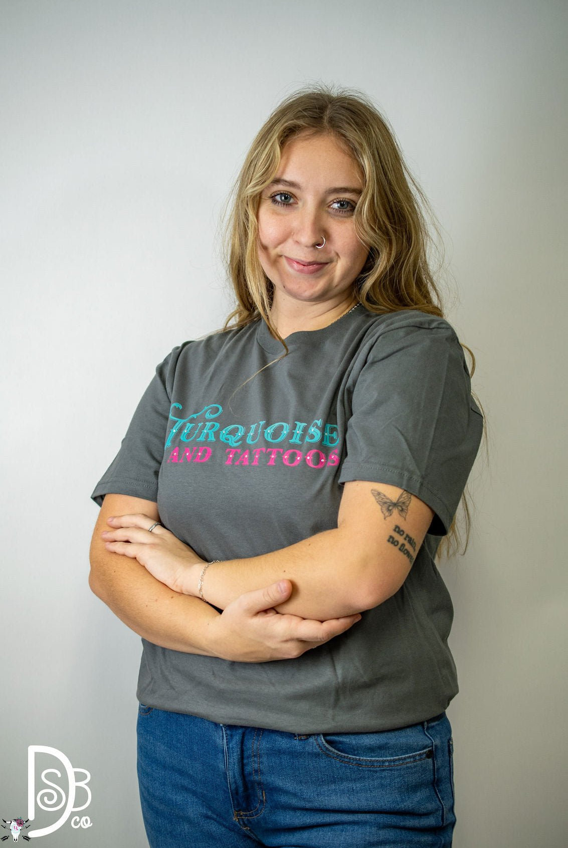The Turquoise & Tattoos Rhinestone Graphic Tee - Deadwood South Boutique & Company LLC