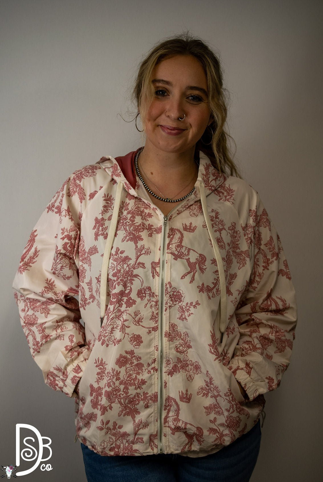 The Vintage Horse Tolle Print Hooded Windbreaker - Deadwood South Boutique & Company LLC