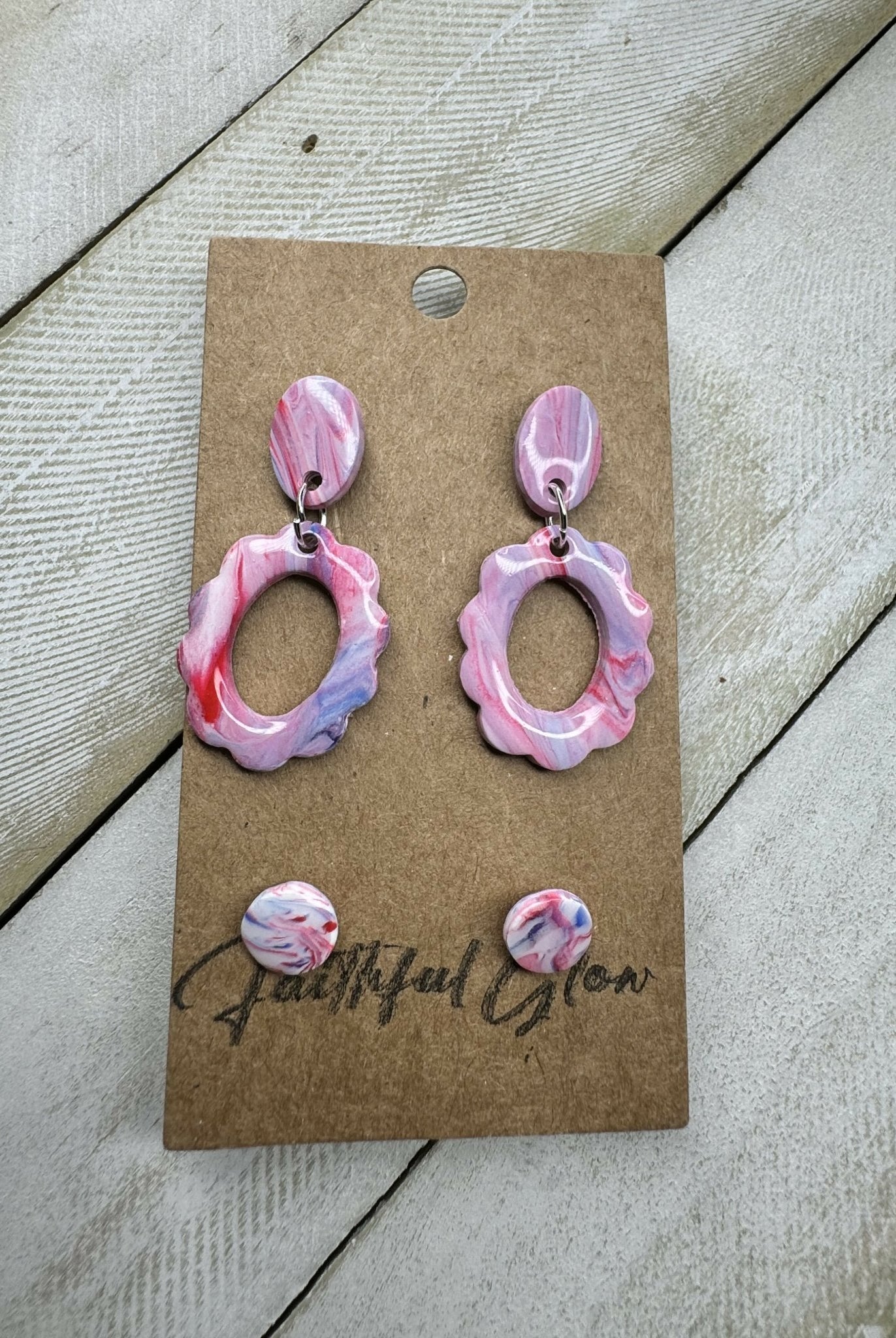 Timid Red Dangle Stud Duo - Deadwood South Boutique & Company LLC