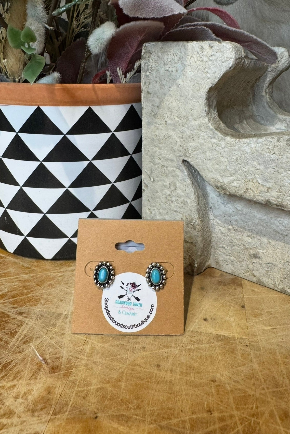 Tiny Turquoise Fashion EArrings - Deadwood South Boutique & Company LLC