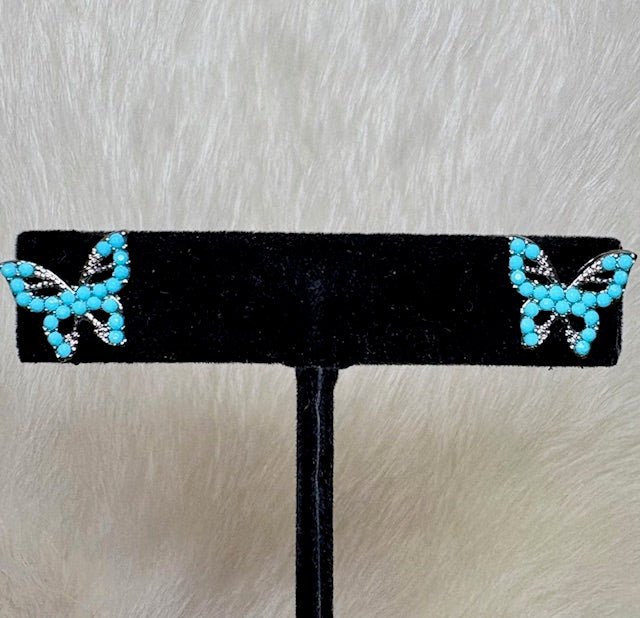 Tressie Fashion Turquoise Butterfly Earrings - Deadwood South Boutique & Company LLC