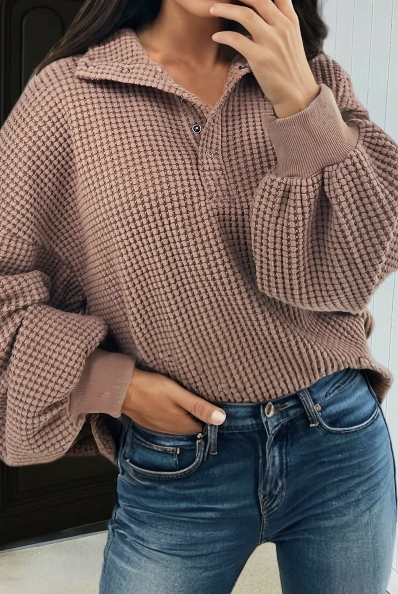 Trisha Textured Baggy Top - Deadwood South Boutique & Company LLC