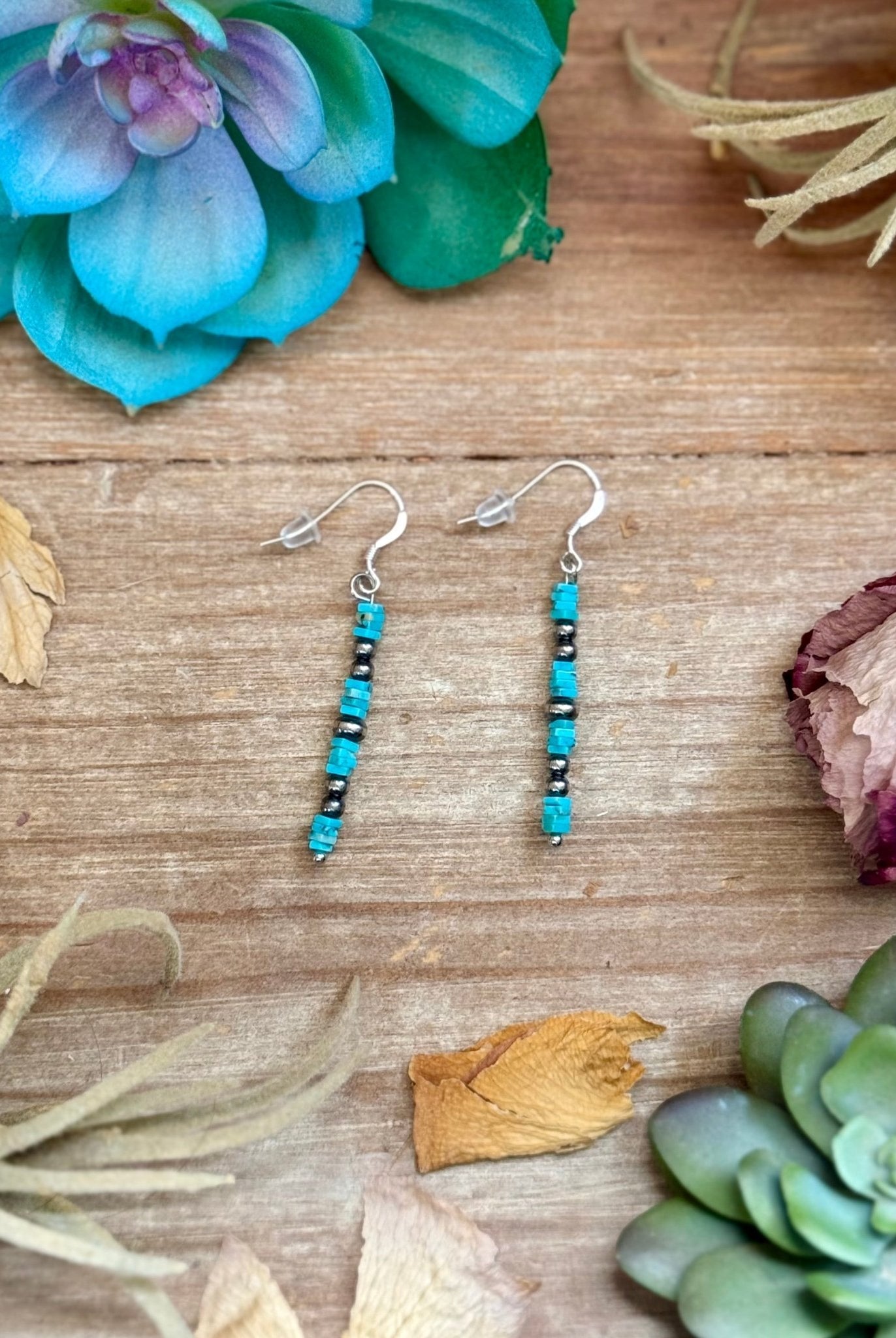 Turquoise Cube Dangle Earrings - Deadwood South Boutique & Company LLC