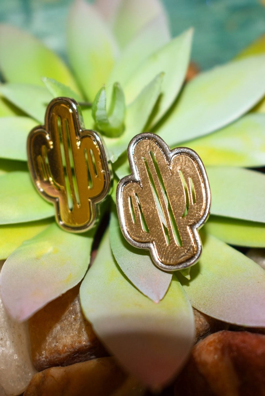 Two Tone Cactus Earrings - Deadwood South Boutique & Company LLC