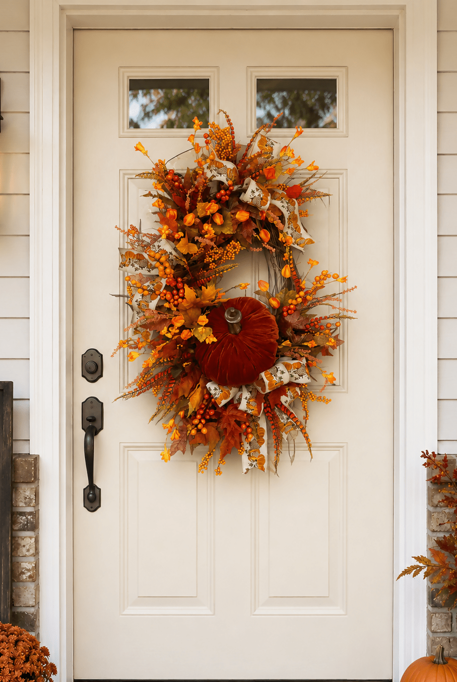 Velvet pumpkin wreath - Deadwood South Boutique & Company LLC