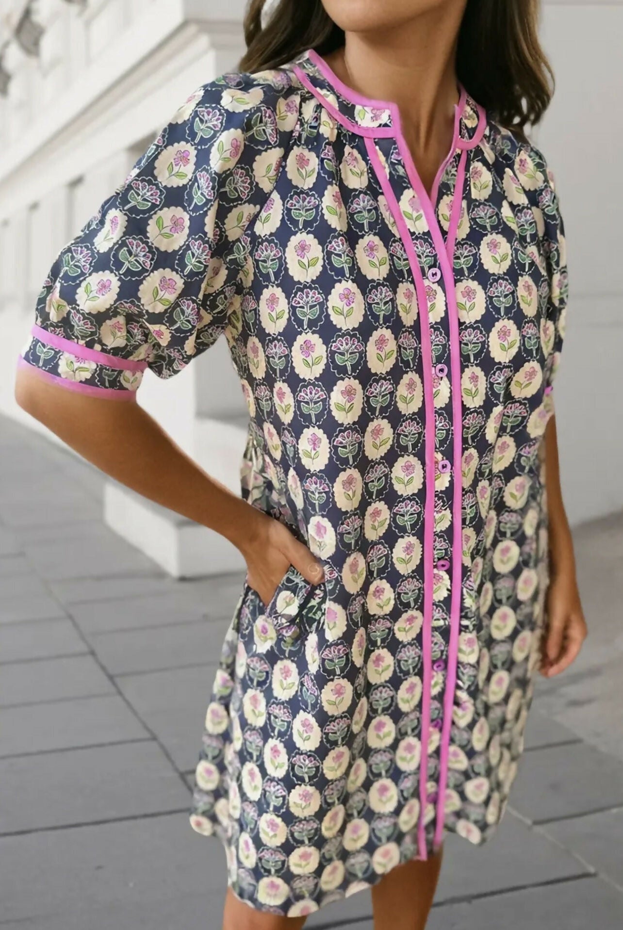 Vintage Floral Dress w/pockets - Deadwood South Boutique & Company LLC