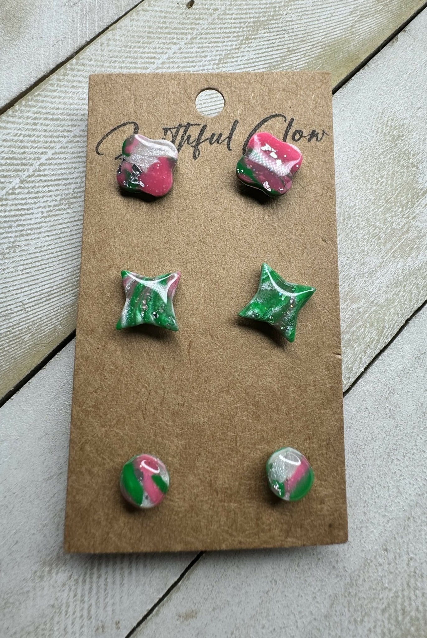 Watermelon Stud Trio - Deadwood South Boutique & Company LLC