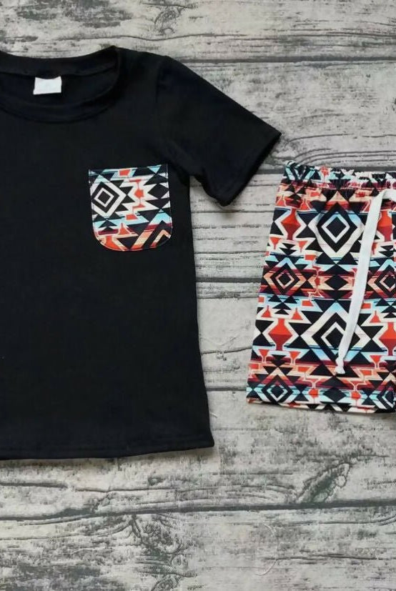 Western Aztec Shorts Set - Deadwood South Boutique & Company LLC