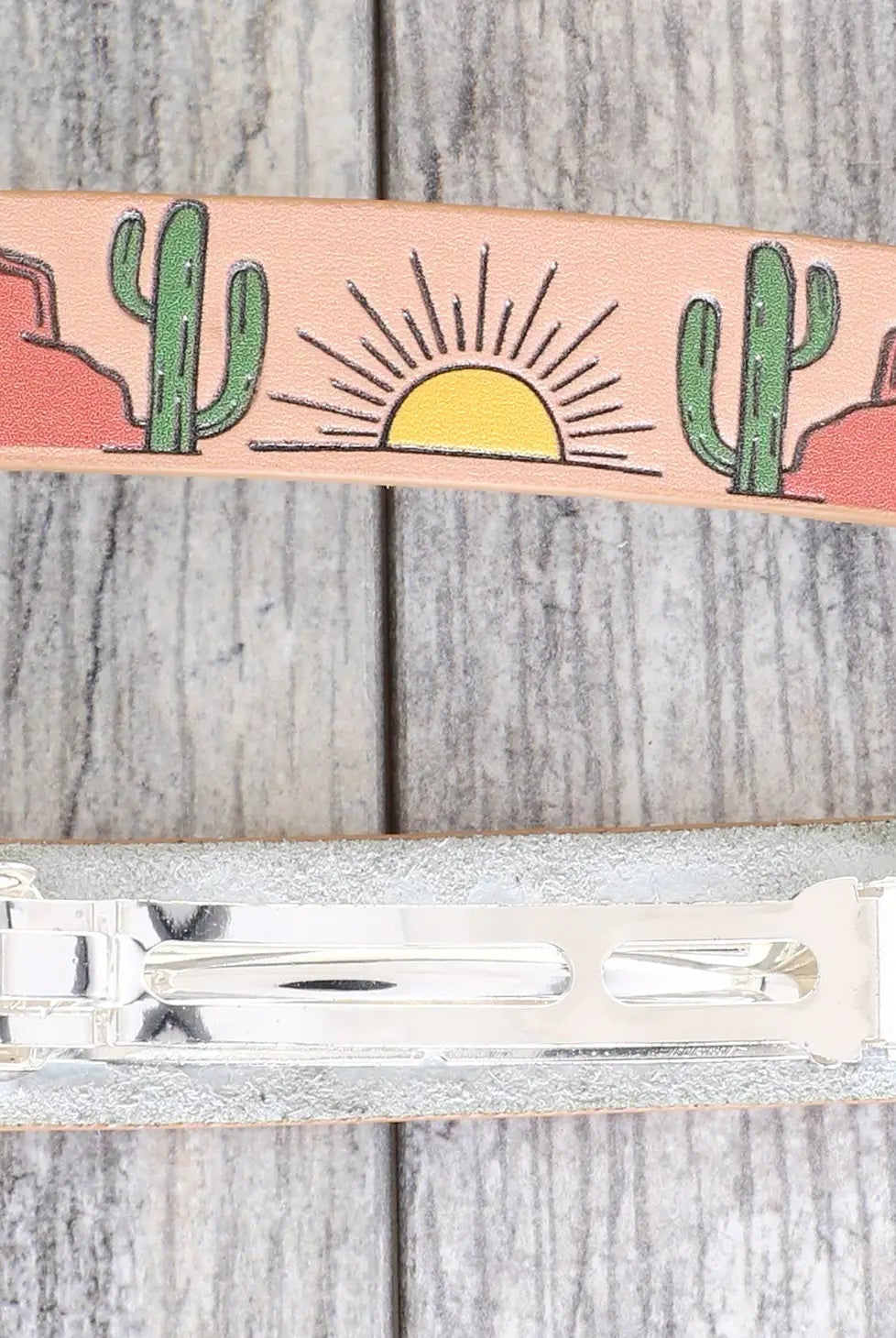 Western Desert Sunset Leather Barrette - Deadwood South Boutique & Company LLC