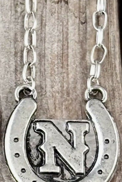 Western Turquoise initial Horseshoe Necklace - Deadwood South Boutique & Company LLC