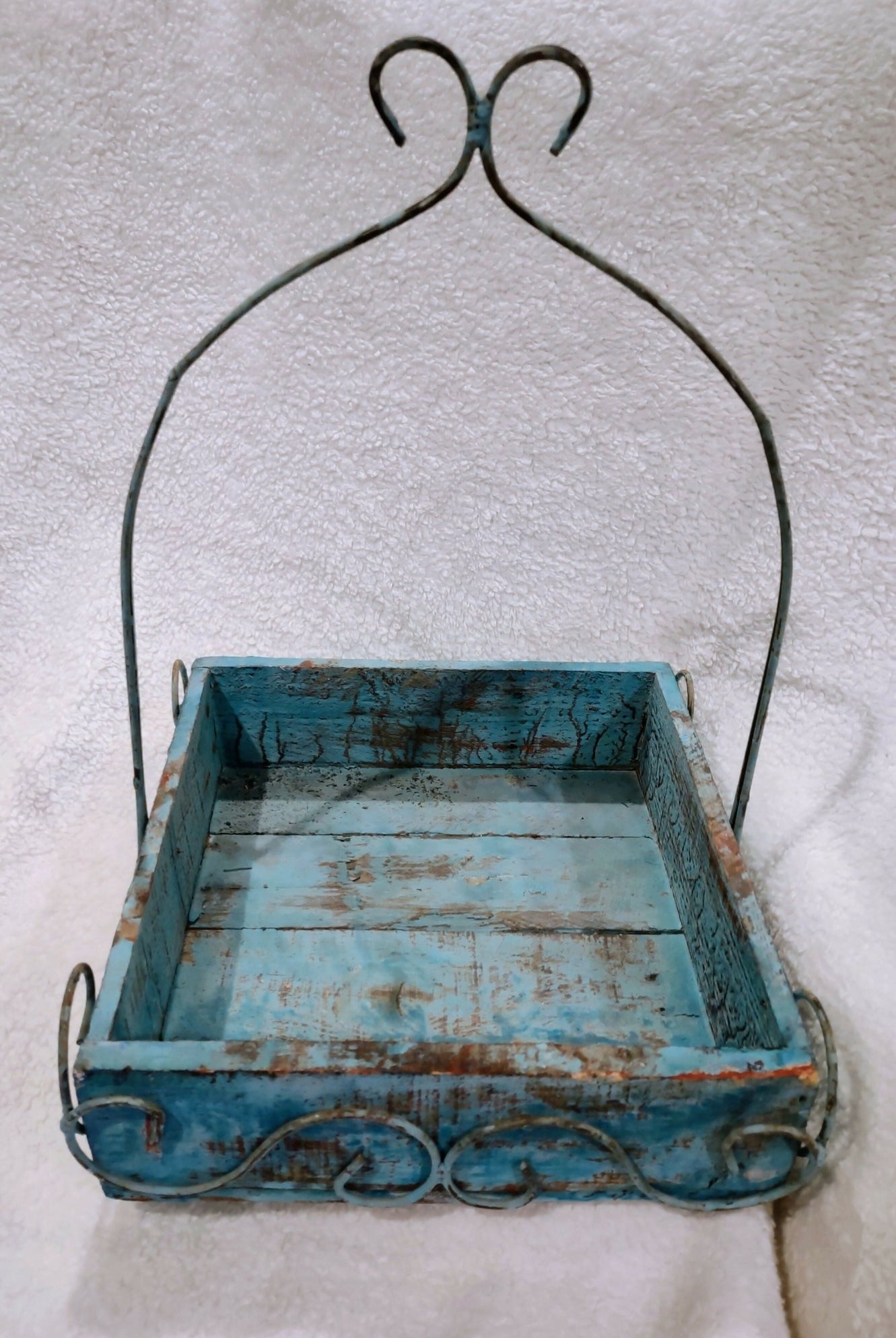 Wood Square Tray with Metal Handle - Deadwood South Boutique & Company LLC