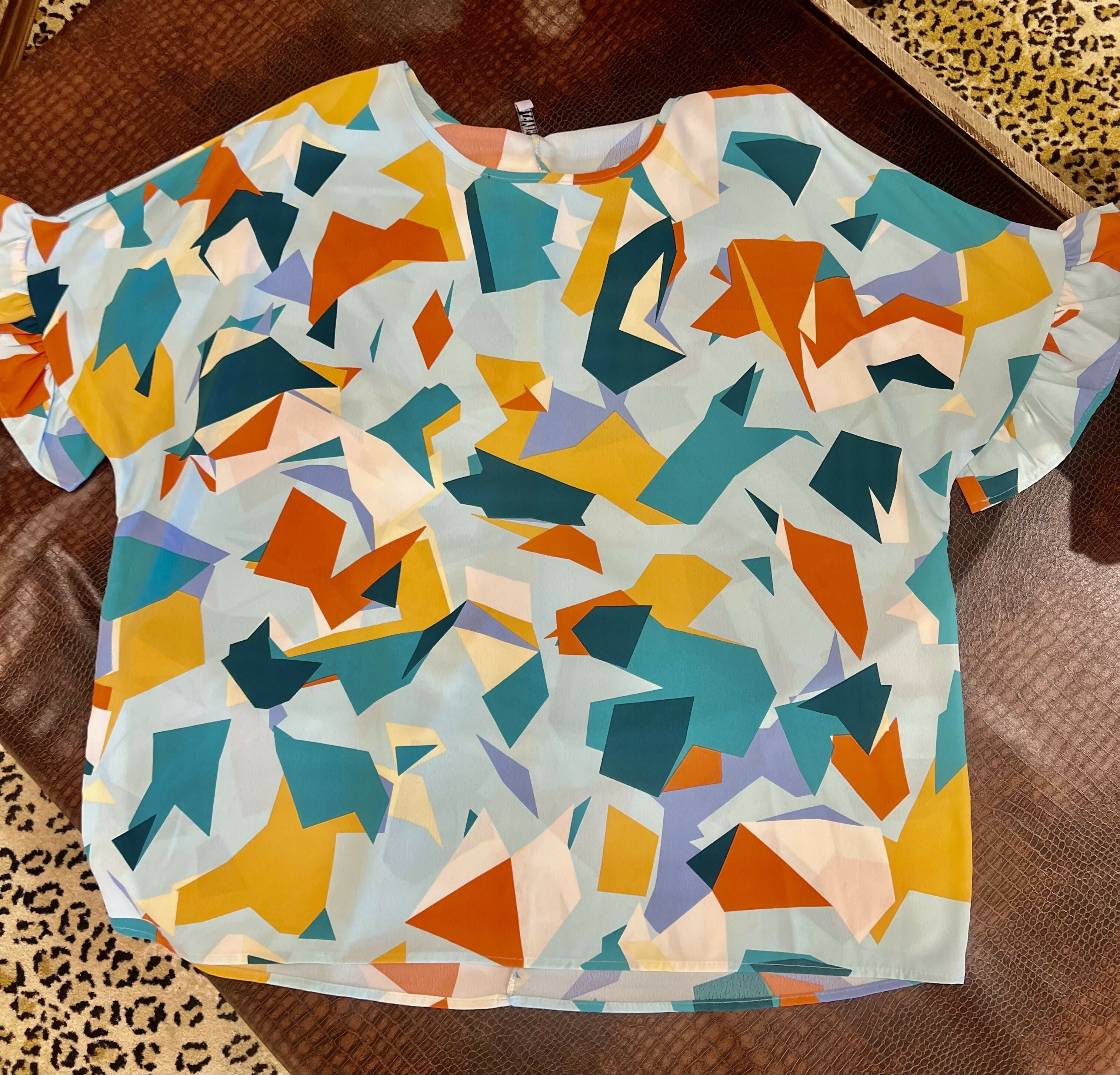 Ember Geometric Blouse-Tops & Tees-Vintage Cowgirl-Deadwood South Boutique, Women's Fashion Boutique in Henderson, TX