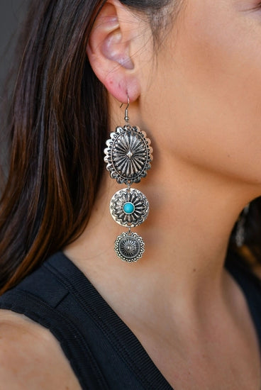 The Concho Fashion Earrings-Earrings-Deadwood South Boutique & Company-Deadwood South Boutique, Women's Fashion Boutique in Henderson, TX
