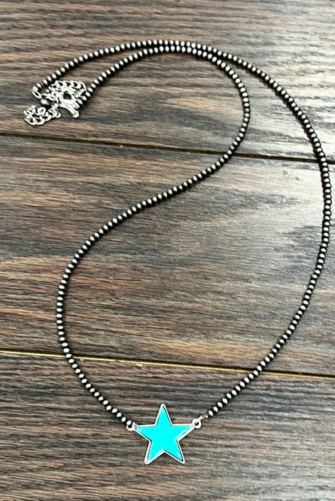 Lone Star Turquoise & Navajo Pearl Fashion Necklace-Necklaces-Deadwood South Boutique & Company-Deadwood South Boutique, Women's Fashion Boutique in Henderson, TX