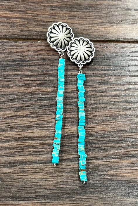 Turquoise Drop Fashion Earrings-Earrings-Deadwood South Boutique & Company-Deadwood South Boutique, Women's Fashion Boutique in Henderson, TX