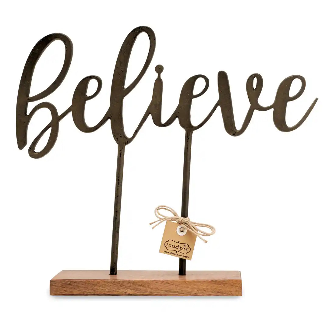 Mud Pie Believe Cast Iron Sentiment-Home Decor & Gifts-Deadwood South Boutique & Company-Deadwood South Boutique, Women's Fashion Boutique in Henderson, TX