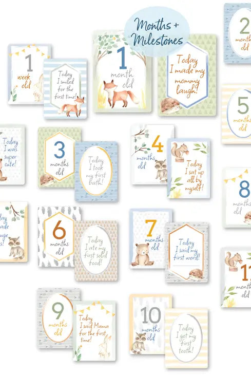 Itzy Ritzy Milestone Moments Woodland Cards-Kids-Deadwood South Boutique & Company-Deadwood South Boutique, Women's Fashion Boutique in Henderson, TX