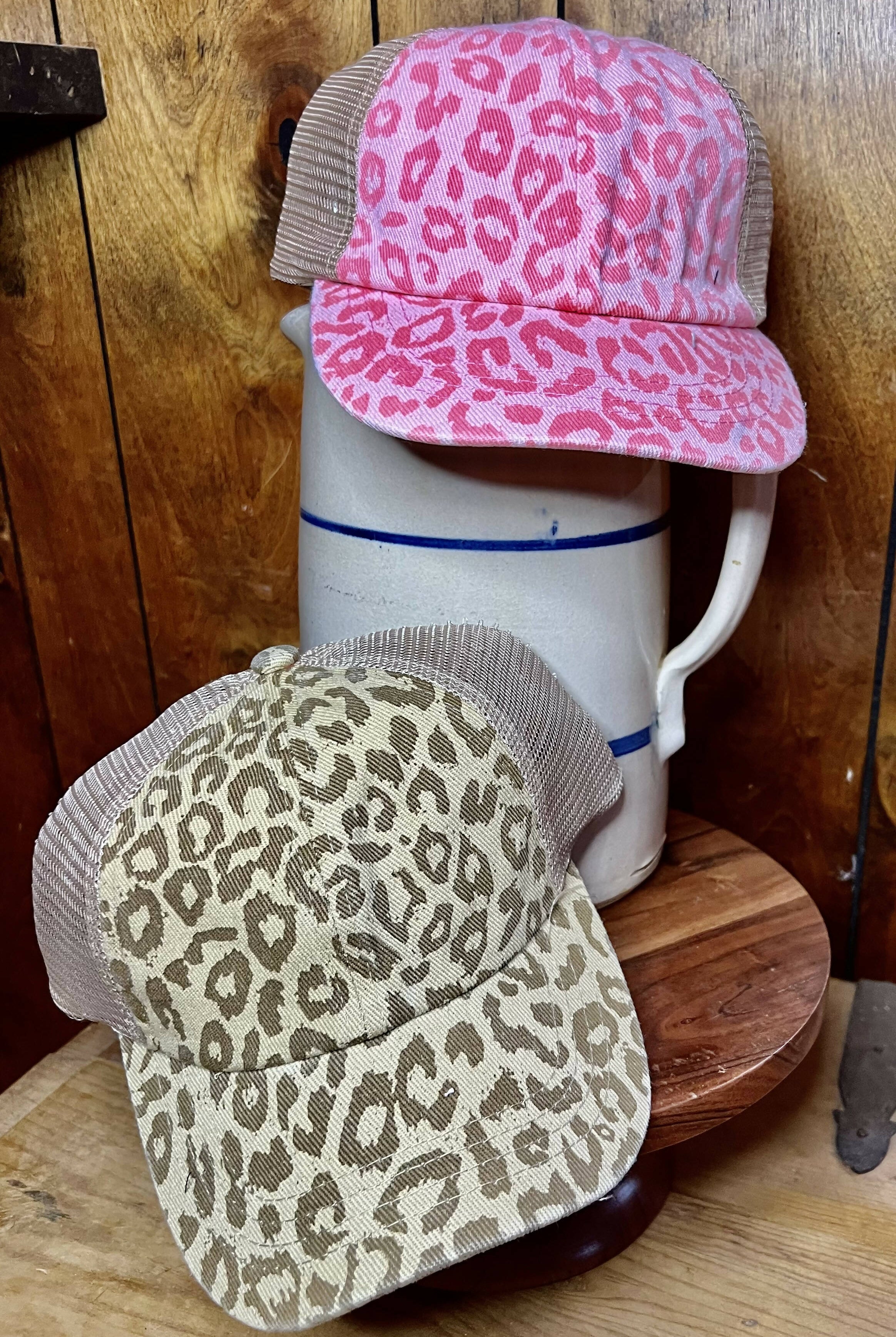 Marley Leopard Denim Pony Caps-Hats-Vintage Cowgirl-Deadwood South Boutique, Women's Fashion Boutique in Henderson, TX