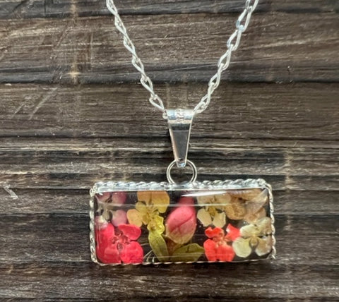 Sterling Silver Dried Flower Necklace-Necklaces-Deadwood South Boutique & Company-Deadwood South Boutique, Women's Fashion Boutique in Henderson, TX