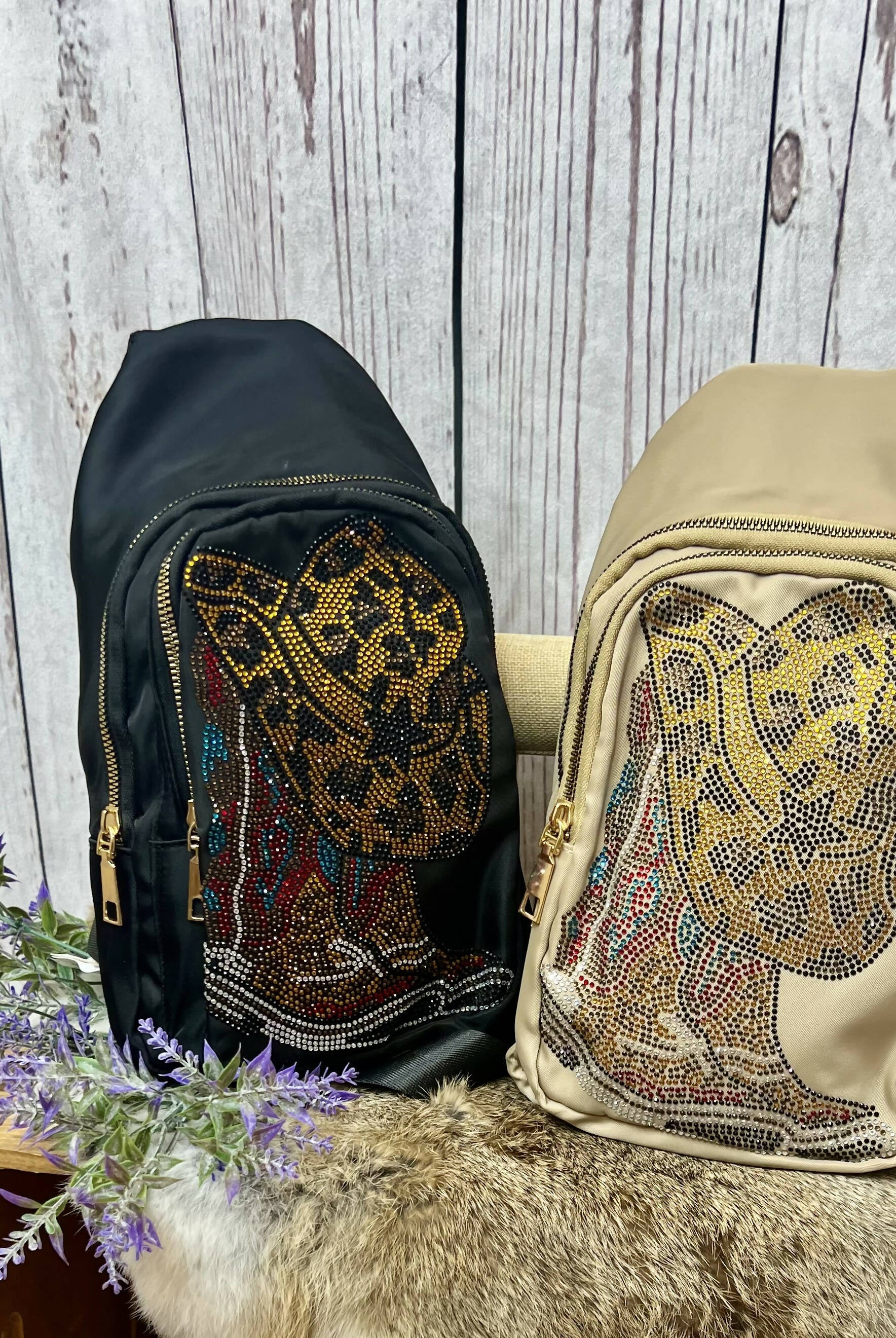 Western Theme Sling Bag-Accessories-Vintage Cowgirl-Deadwood South Boutique, Women's Fashion Boutique in Henderson, TX