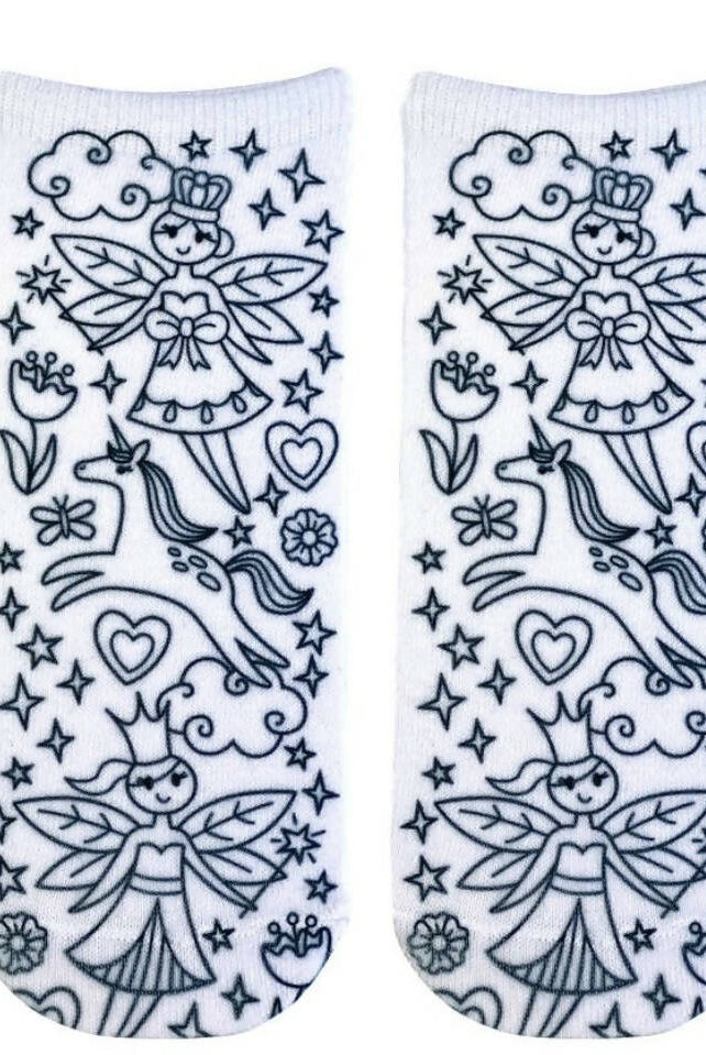 Fairy Princess Coloring Socks-Socks-Vintage Cowgirl-Deadwood South Boutique, Women's Fashion Boutique in Henderson, TX