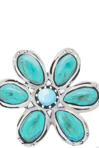 RTC Turquoise Flower Magnets-Home Decor & Gifts-Deadwood South Boutique & Company-Deadwood South Boutique, Women's Fashion Boutique in Henderson, TX