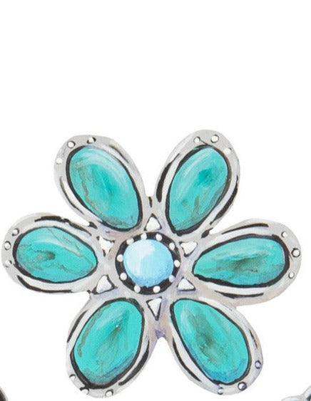 RTC Turquoise Flower Magnets-Home Decor & Gifts-Deadwood South Boutique & Company-Deadwood South Boutique, Women's Fashion Boutique in Henderson, TX