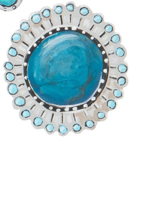 RTC Turquoise Flower Magnets-Home Decor & Gifts-Deadwood South Boutique & Company-Deadwood South Boutique, Women's Fashion Boutique in Henderson, TX