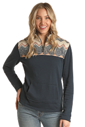 Rock & Roll Half Zip French Terry Pullover-Sweaters-Deadwood South Boutique & Company-Deadwood South Boutique, Women's Fashion Boutique in Henderson, TX