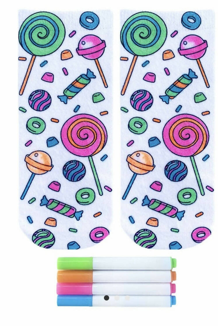 Candy Explosion Coloring Socks-Socks-Vintage Cowgirl-Deadwood South Boutique, Women's Fashion Boutique in Henderson, TX
