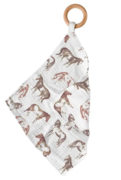 Wild Horses Cotton Blankie Teether-Teether-Deadwood South Boutique & Company-Deadwood South Boutique, Women's Fashion Boutique in Henderson, TX