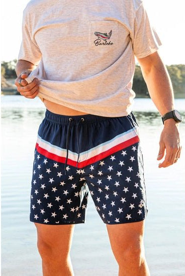Burlebo Men's America Swim Trunks - Deadwood South Boutique & Company LLC