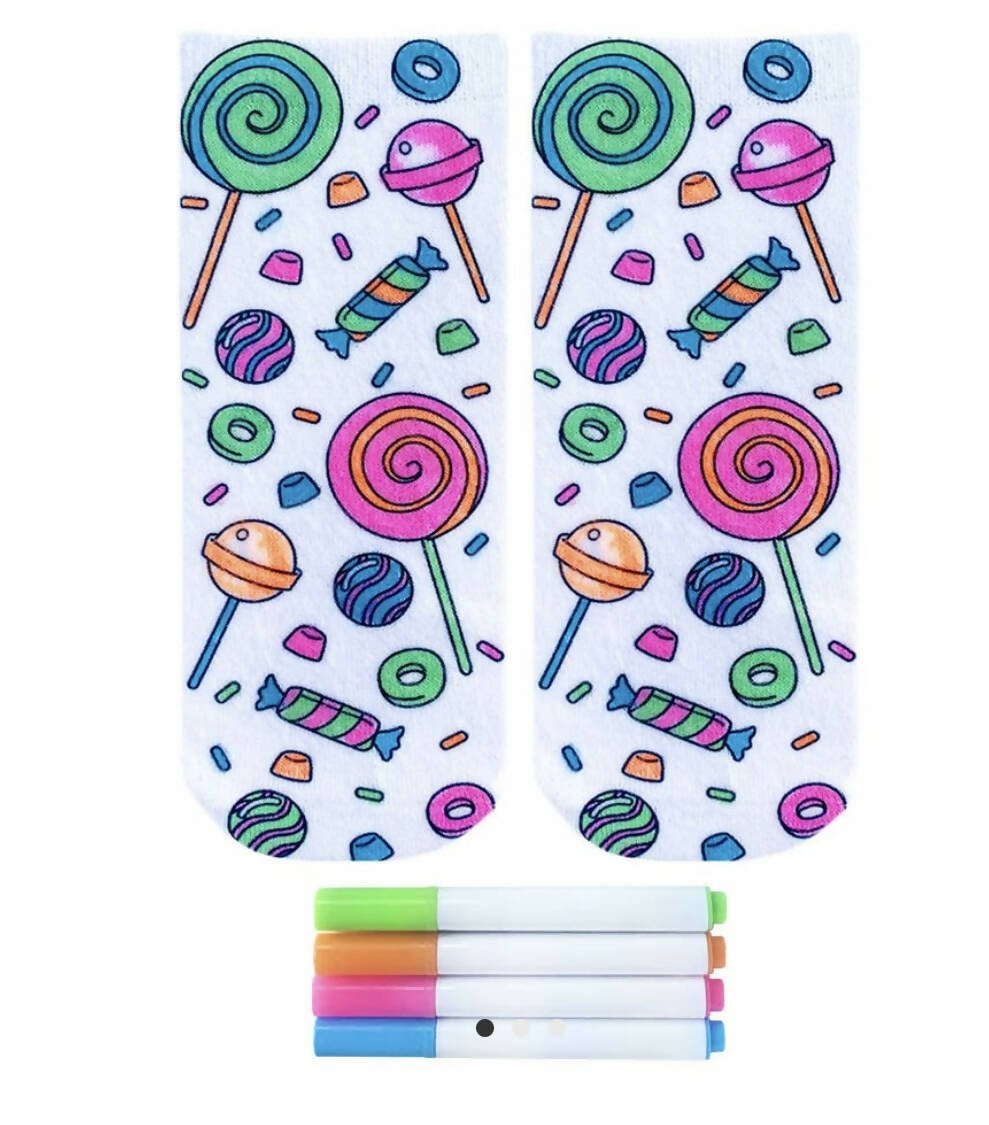 Candy Explosion Coloring Socks - Deadwood South Boutique & Company LLC